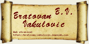 Bratovan Vakulović vizit kartica